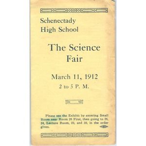 1912 Schenectady High School Science Fair Program AE6